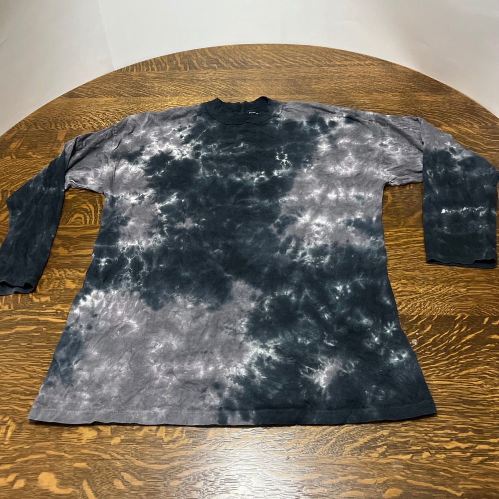 We The Free Free People T-Shirt Womens Medium Black Tie Dye Long Sleeve Cotton